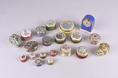 Lot 95 - A collection of enamel, porcelain and one silver box