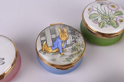 Lot 95 - A collection of enamel, porcelain and one silver box