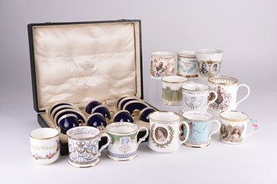 Lot 96 - A mixed lot including Royal Crown Derby, Limoges and Royal Collection mugs