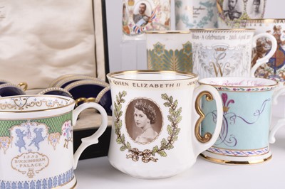 Lot 96 - A mixed lot including Royal Crown Derby, Limoges and Royal Collection mugs