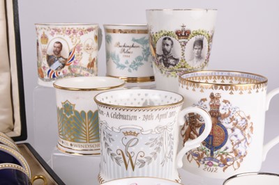 Lot 96 - A mixed lot including Royal Crown Derby, Limoges and Royal Collection mugs