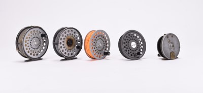Lot 232 - Three Hardy fly reels: The Viscout, Sunbeam and St.Aiden, with two spare spools