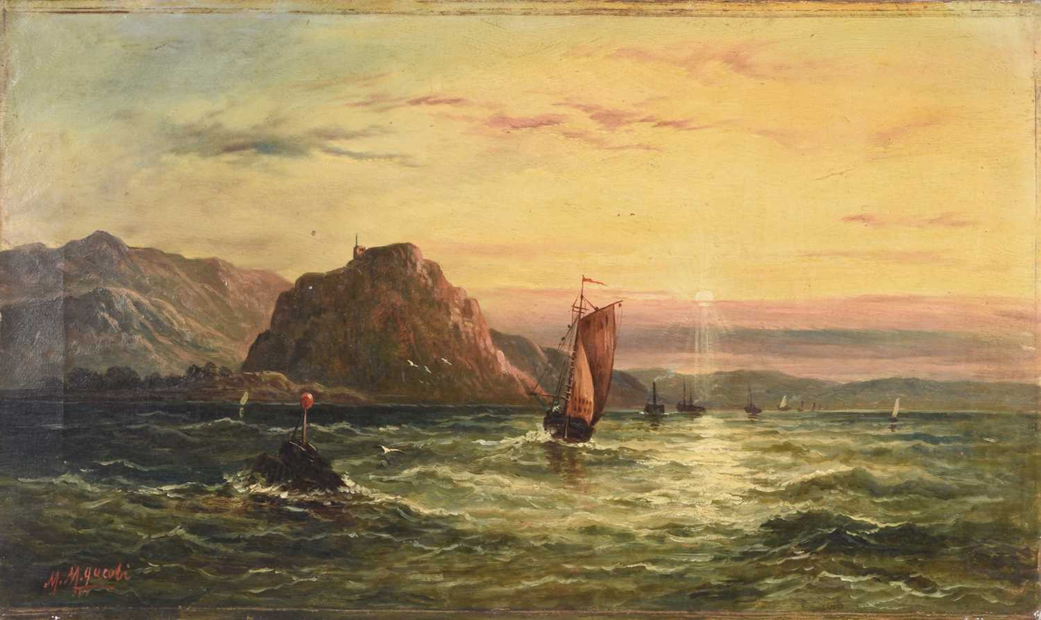 Lot 40 - MM Jacobi (19th Century) Dumbarton Rock, Scotland