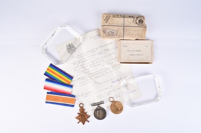 Lot 163 - WW1 KIA medal trio to Pte. J.F Wilson, Notts & Derby Regiment (Sherwood Foresters)