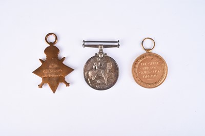 Lot 163 - WW1 KIA medal trio to Pte. J.F Wilson, Notts & Derby Regiment (Sherwood Foresters)