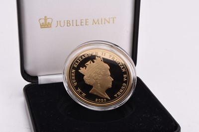 Lot 274 - Jubilee Mint - Tristan Da Cunha, 22ct gold proof "St George and the Dragon" £5 coin