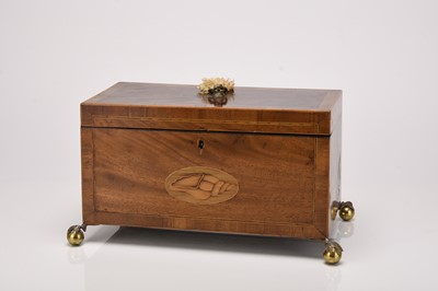 Lot 41 - A George III inlaid mahogany tea caddy