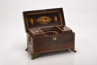 Lot 43 - A 19th century mahogany tea caddy