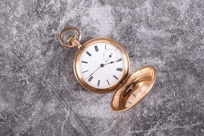 Lot 355 - A 14ct gold full hunter pocket watch