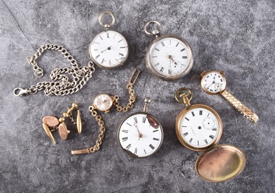 Lot 356 - A collection of pocket watches, wristwatches and cufflinks
