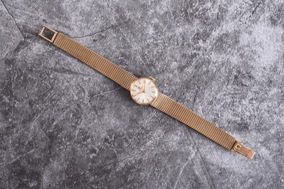 Lot 379 - Omega: A lady's 9ct gold bracelet watch