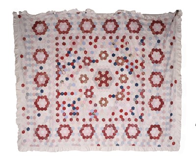 Lot 420 - A late Victorian cotton patchwork quilt