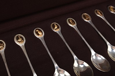 Lot 114 - A cased set of commemorative silver spoons for The Royal Society for the Protection of Birds