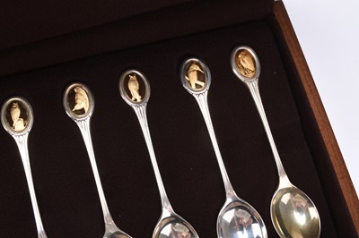 Lot 114 - A cased set of commemorative silver spoons for The Royal Society for the Protection of Birds