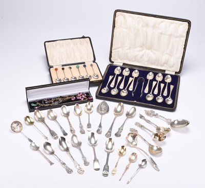 Lot 33 - A collection of silver spoons