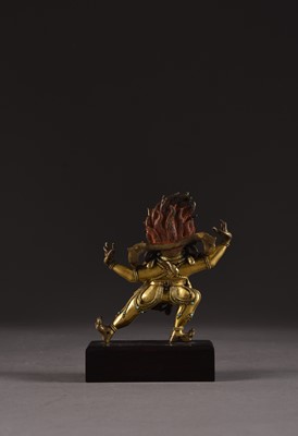 Lot 167 - A good Sino-Tibetan gilt bronze figure of Dharmapala Yama, 17th/18th Century