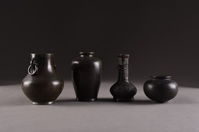 Lot 163 - Group of four small Chinese bronze vases, Ming-Qing Dynasty