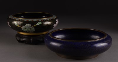 Lot 14 - Two Chinese cloisonné bowls or censers, early 20th century