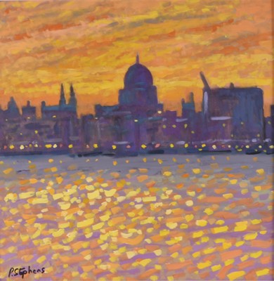 Lot 23 - Paul Stephens (b.1957) St Pauls Cathedral and River Thames