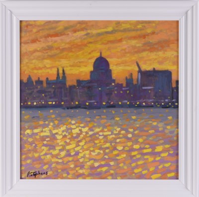 Lot 23 - Paul Stephens (b.1957) St Pauls Cathedral and River Thames