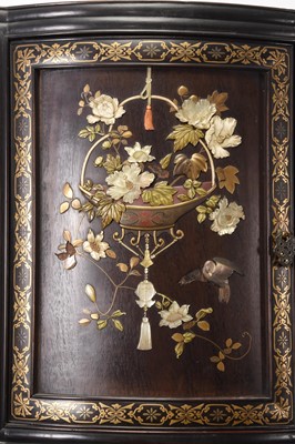 Lot 218 - An exceptional Japanese Shibayama inlaid rosewood cabinet, Meiji era
