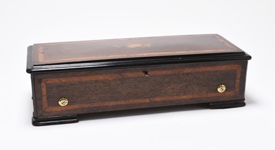 Lot 68 - A Swiss inlaid rosewood music box