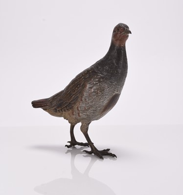 Lot 66 - Franz Bergmann, a cold painted bronze figure of a grouse