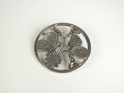 Lot 168 - A Georg Jensen Moonlight Blossom silver brooch