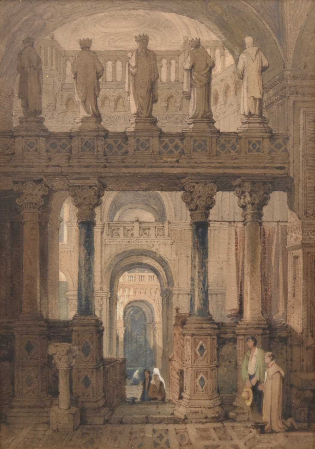 Lot 10 - Samuel Prout (1783-1852) Interior of St Marks, Venice