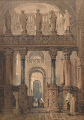 Lot 10 - Samuel Prout (1783-1852) Interior of St Marks, Venice