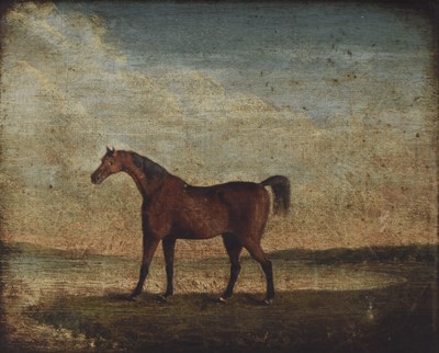 Lot 13 - British School (19th Century) Pair of Equestrian Portraits of a Chestnut and Grey Horses