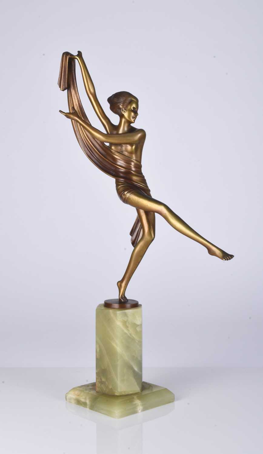 Lot 106 - Josef Lorenzl (Austrian, 1892-1950) Art deco gilt bronze figure of a dancer