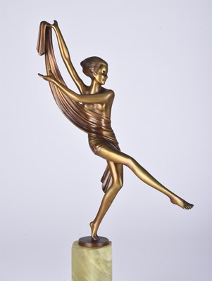 Lot 106 - Josef Lorenzl (Austrian, 1892-1950) Art deco gilt bronze figure of a dancer