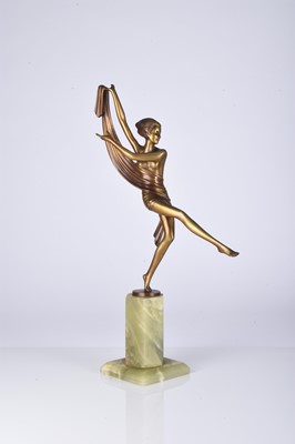 Lot 106 - Josef Lorenzl (Austrian, 1892-1950) Art deco gilt bronze figure of a dancer