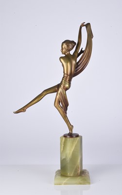 Lot 106 - Josef Lorenzl (Austrian, 1892-1950) Art deco gilt bronze figure of a dancer