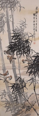 Lot 68 - Chinese school, 20th century, birds in bamboo