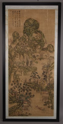 Lot 191 - After Wen Cheng Ming, mountain landscape, 19th century
