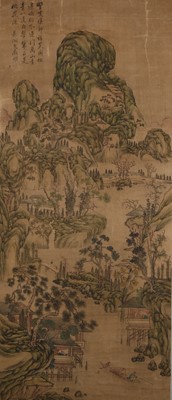 Lot 191 - After Wen Cheng Ming, mountain landscape, 19th century
