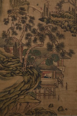 Lot 191 - After Wen Cheng Ming, mountain landscape, 19th century