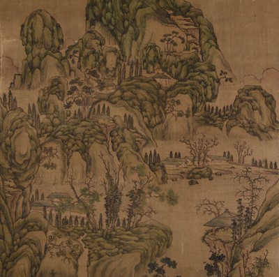 Lot 191 - After Wen Cheng Ming, mountain landscape, 19th century