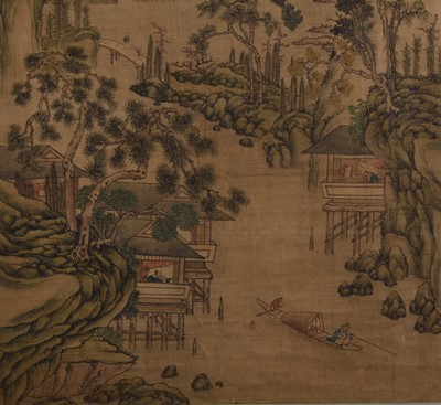 Lot 191 - After Wen Cheng Ming, mountain landscape, 19th century