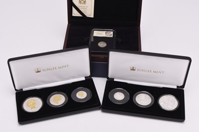Lot 240 - The St George and the Dragon silver proof three coin collection