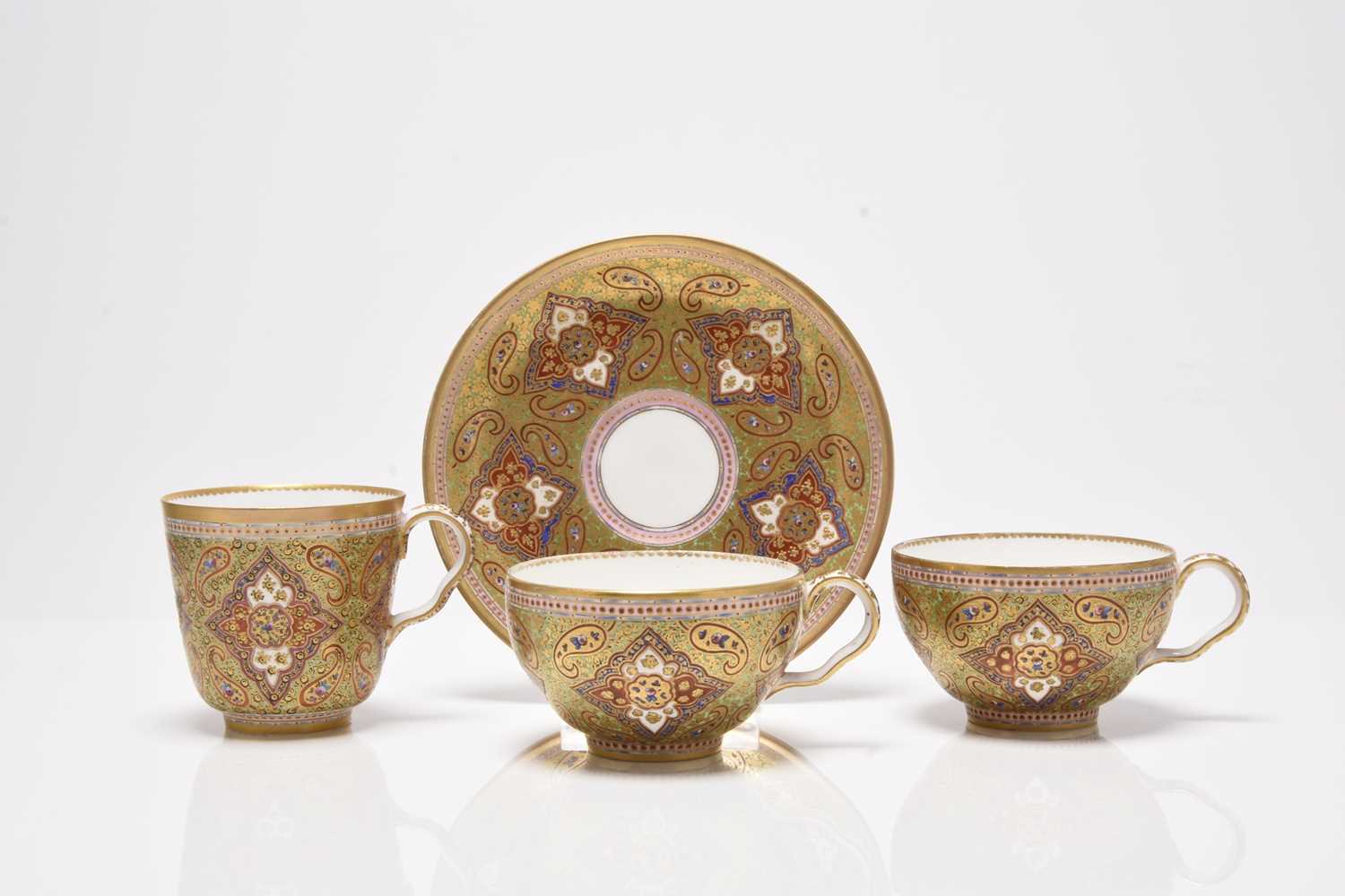 Lot 123 - A Coalport 'Cashmere' / 'Kashmir' group, late 19th/early 20th century