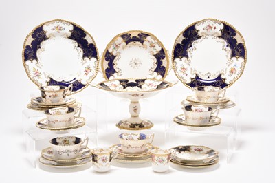 Lot 129 - An assembled group of Coalport batwing tea, coffee and dessert wares