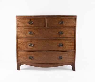 Lot 142 - A George III bow-front mahogany chest of drawers