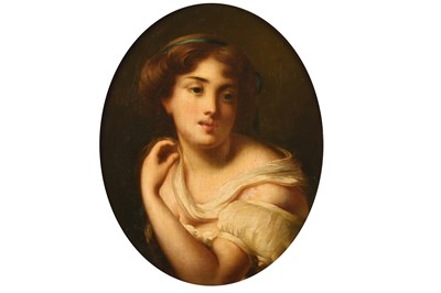Lot 5 - Follower of Thomas Faed (1826-1900) Portrait of a Young Woman