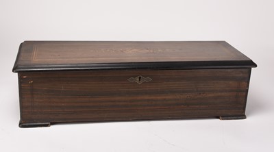 Lot 65 - A Swiss inlaid rosewood music box by Mojon Manger & Co.