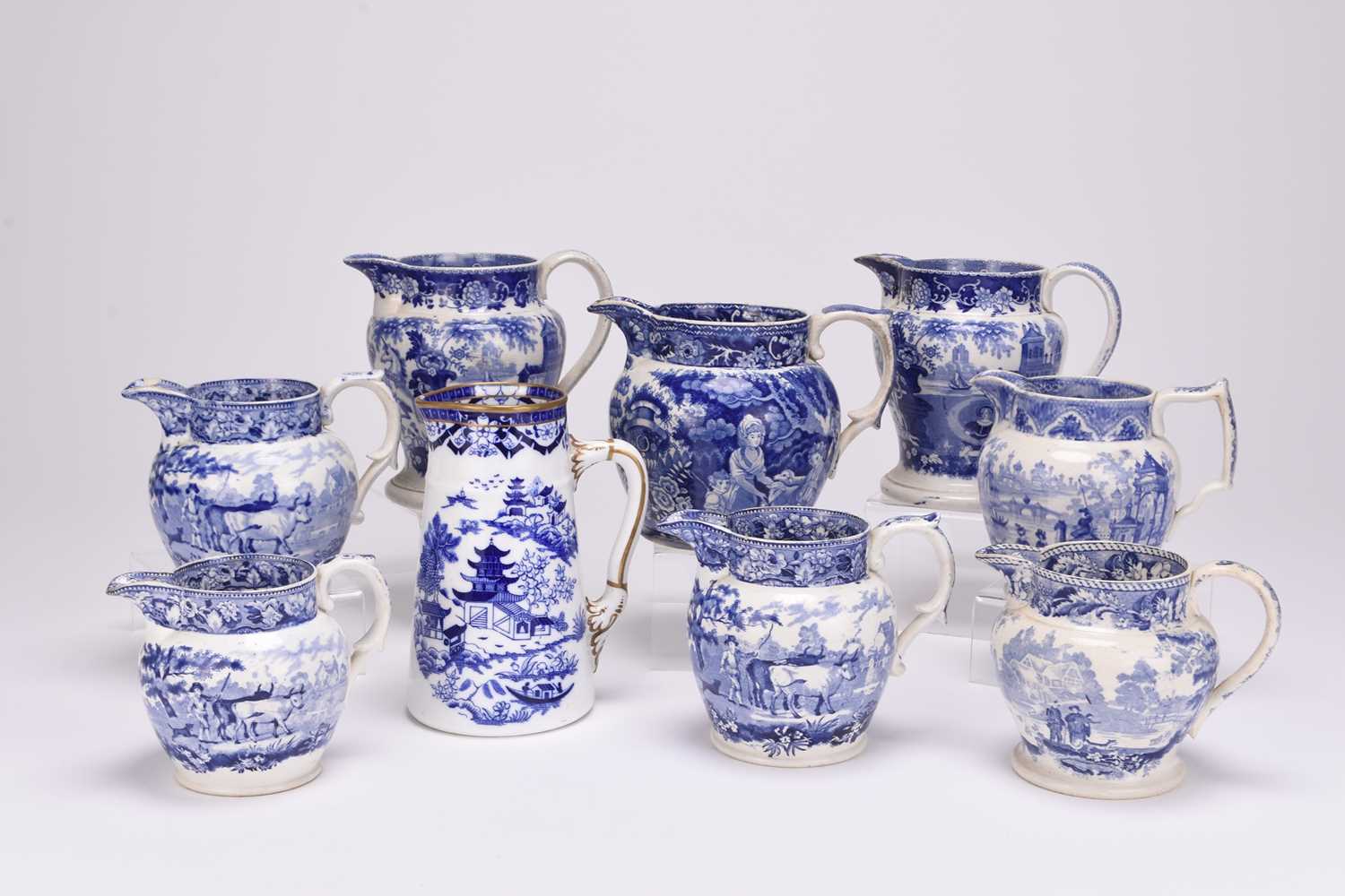 Lot 30 - Ceramics including Staffordshire and a teacup and saucer retailed by William Crapper, Swansea
