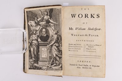 Lot 128 - SHAKESPEARE, William, Works. Volume the fifth. Jacob Tonson, 1709