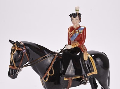 Lot 10 - Beswick Trooping the Colour model of HM Queen Elizabeth II on Burmese